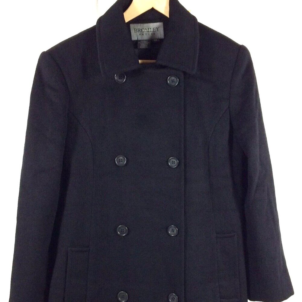 Bromley Collection Womens Black Wool Peacoat. Size XL. Same Day Shipping.